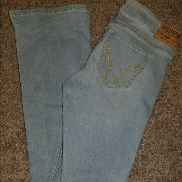 Hollister Womens Flare Jeans 1 regular Distressed Light Wash - Picture 1 of 3